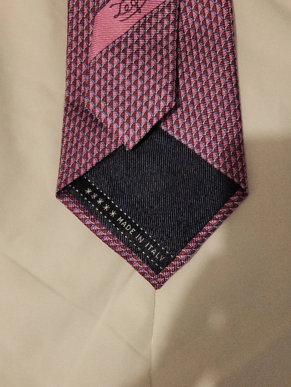 Ermenegildo Zegna Pink and Purple Micro-Pattern Silk Tie